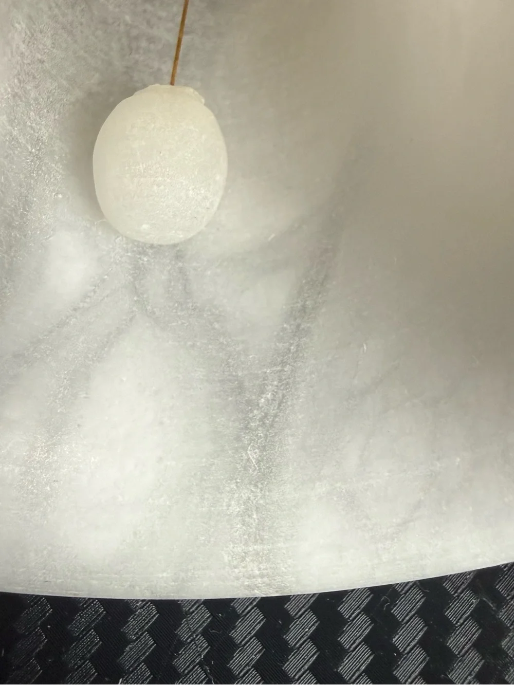 Vintage White Alabaster Marble Hand Bell Carved Stone Dinner Bell Decor 5